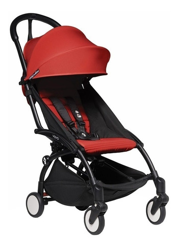 Carrinho de bebê de paseio Babyzen Yoyo² +6 bundle red com chassi de cor preto