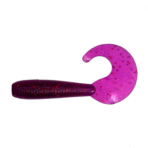 Isca Soft Shad Grub Simples Criatura Traira Tucure Kit 3pçs Cor 5 - Roxo