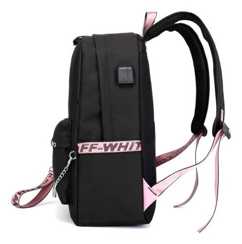 Blackpink Lisa Jennie Jisoo Rose-mochila Con Puerto Usb Color 6