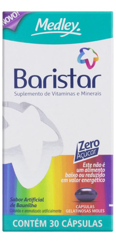 Baristar Zero Açúcar Baunilha 30 Cápsulas Gel Mole