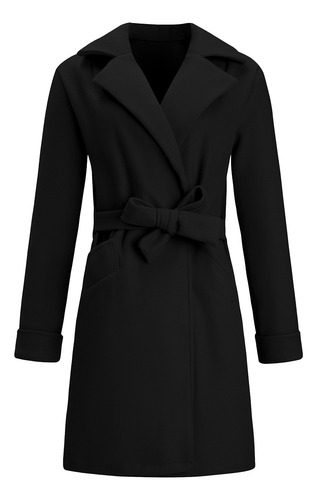 Abrigo De Invierno Con Solapa De Lana Para Mujer, Gabardina