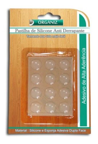 Pastilha De Silicone Anti Derrapante 12un 1,2x1,2cm - Kehome