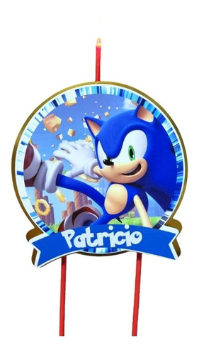 Vela Topper Personalizada Sonic