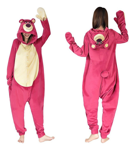 Lotso Strawberry Bear Mono Pijama Traje De Cosplay Mujer