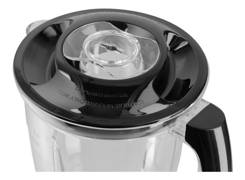 Licuadora Winco W1902 1.5 L negra con jarra de plástico 220V