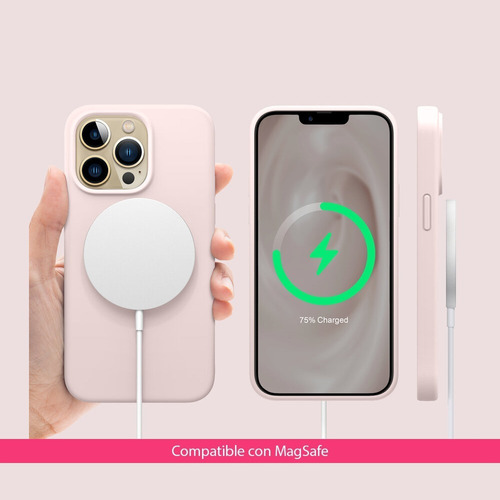 Imagen 5 de 10 de Funda Silicona Gamuza + Film Hydrogel Para Todos iPhone 13