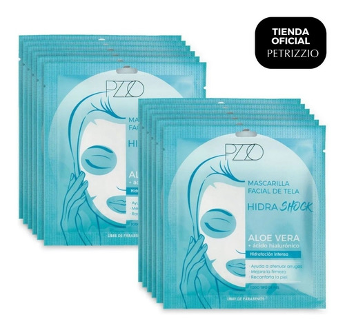 Pack 12 Mascarilla Tela Hidrashock Petrizzio