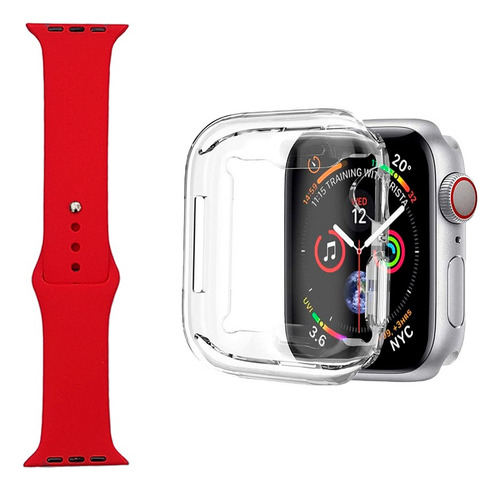 Malla Correa Para Apple Watch En Silicona + Protector Full 