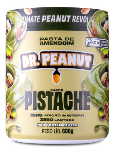 Dr Peanut Novos Sabores Com Whey Gourmet 600g Nutritiva Sabor Pistache