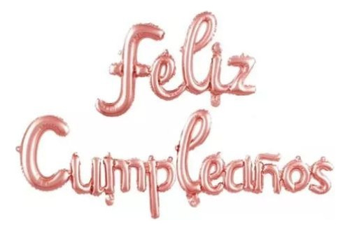 Globo Metálico Feliz Cumpleaños Rosa Claro Feliz Cumpleaños
