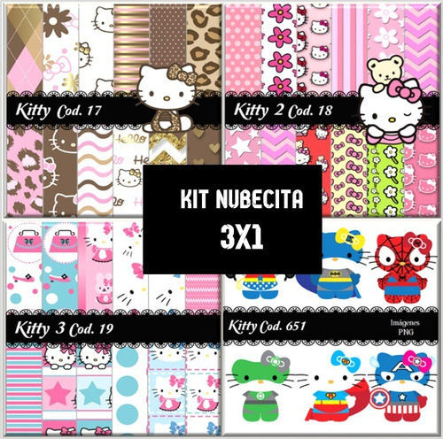  Kit Imprimible 3x1 Hello Kitty Imagen Fondos #933