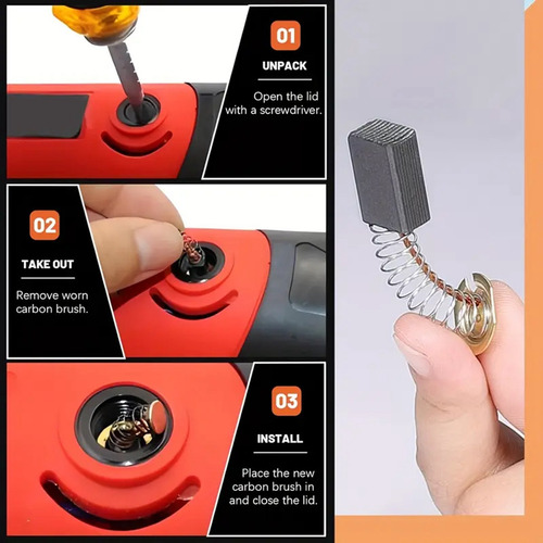 Escobillas De Carbono Para Motores Eléctricos, 46 Unidades,