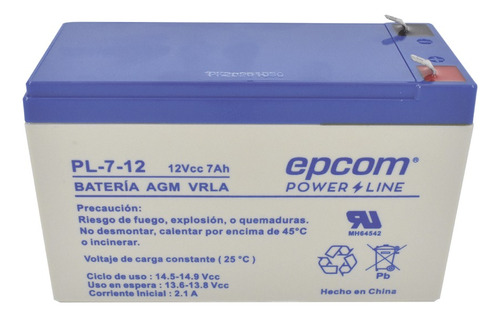 Batería Agm Recargable Respaldo Ups No Break Epcom 12 V 7 Ah