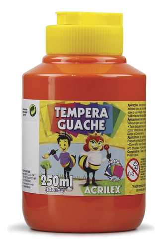 Tempera Guache 250ml Vermelha - Acrilex