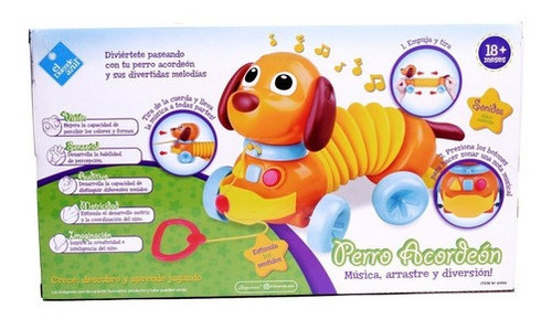 Imagen 4 de 7 de Perro Arrastre Acordeón Musical Para Bebe El Duende Azul