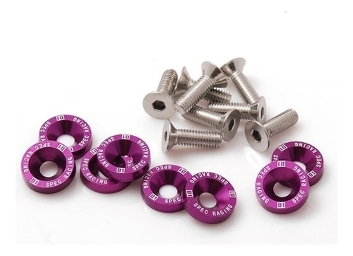 Arandelas Aluminio Moto Auto Atv 6mm M6 D1 Spec X8 Violeta