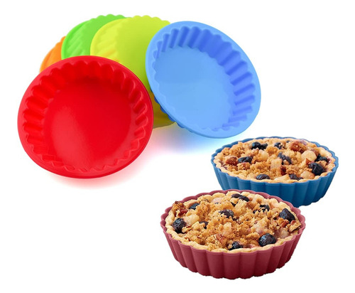 Set X2 Flanera + Tartera Silicona Molde Flan Horno Microonda