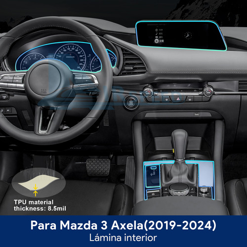 Kit Ppf Transparente Tpu Mazda 3 2019-2024 Protector Interio