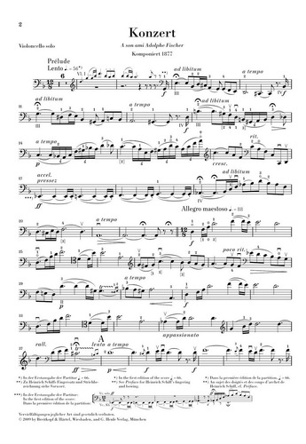 E. Lalo: Violoncello Concerto In D Minor, Piano Reduction.