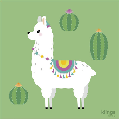 Imagen 3 de 4 de Cuadros Decorativos Infantiles Llamas Animales
