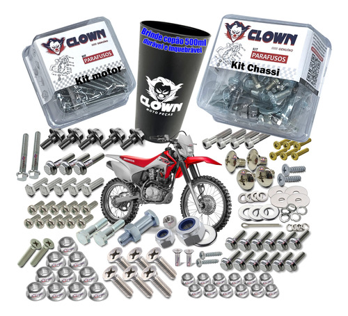 Clown Combo Kit Parafusos Crf230 Chassi E Motor +220pcs A7si