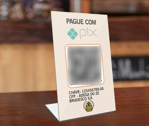 5 Placas Personalizado Qr Code Pix Pagamento Display 10x15cm