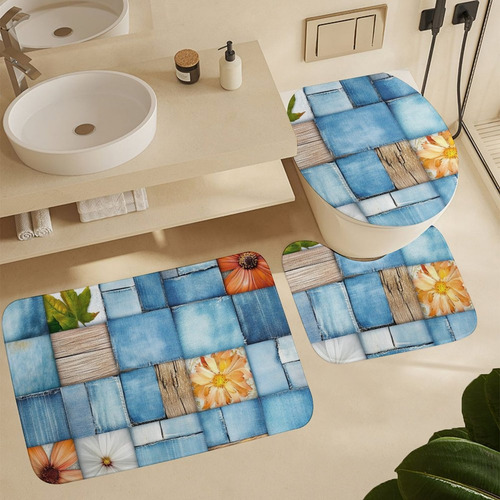 Juego De Cortinas De Ducha A2374 De Color Bohemio Con Antide