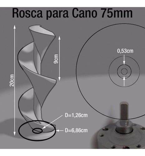 Kit 2 Unidades Rosca Infinita 75mm X 20cm