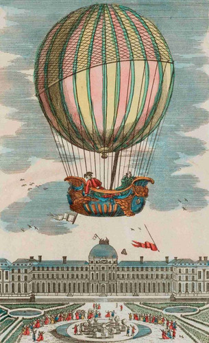 Lienzo Canvas Arte Vuelo Globo Aeroestático París 1783 82x50