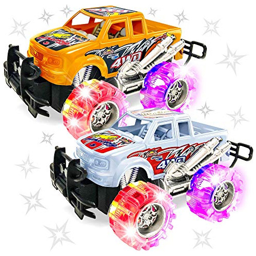 Camionetas Monster Con Luces Led - Juego De 2