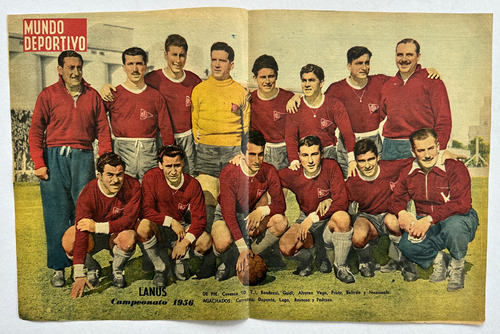 Poster Lamina De Lanus 1956 Mundo Deportivo