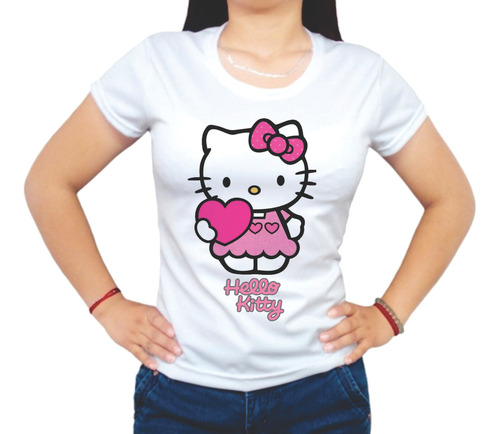 Playera Hello Kitty - Hello Kitty Corazon 2 - Dama Y Niña