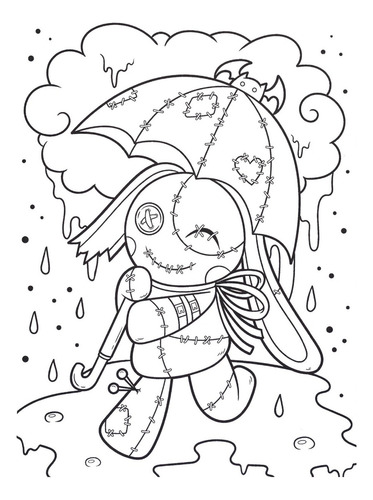 Kawaii Goth | Libro Anillado Colorear Pintar Fibra Cuaderno
