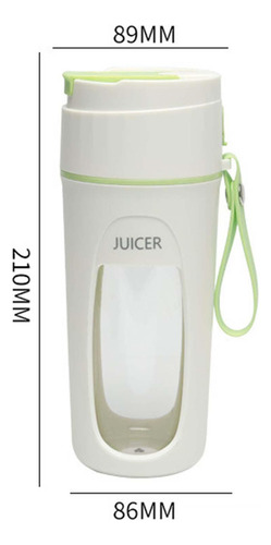 Batidora Portátil Exprimidor Vaso 340 Ml Licuadoras Verde
