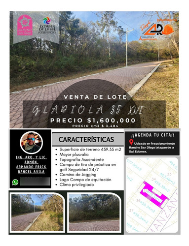 Venta Lote Gladiola 35 En Nueva Zona Del Fraccionamiento Con Bonitas Vistas, Todos Los Servicios Y Proyecto Incluído En Rancho San Diego Ixtapan De La Sal Edomex