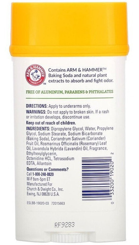 Edesodorante Arm & Hammer Essentials 71 Gr