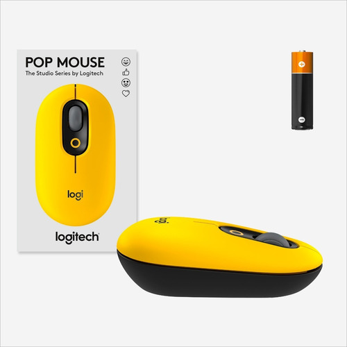 Mouse Logitech Inalambrico Pop With Emoji-blast Yellow 910-0