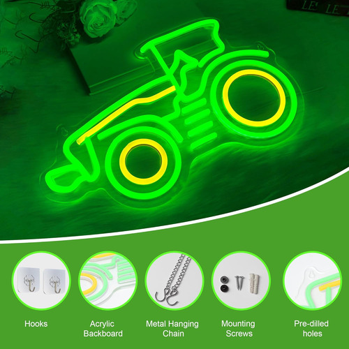 Letrero De Neón De Tractor, Luz Led Regulable Para Pared De