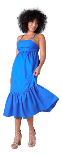 Vestido Casual Mujer Azul Stfashion 64104823