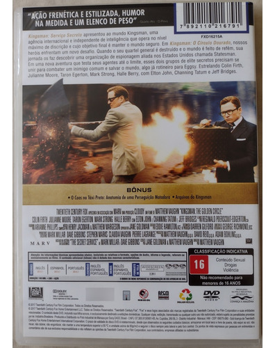 Dvd Kingsman O Círculo Dourado (Usado)