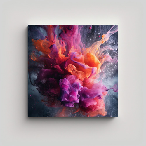 70x70cm Cuadro Culturar: Tinta En Agua Difuminada Moderno
