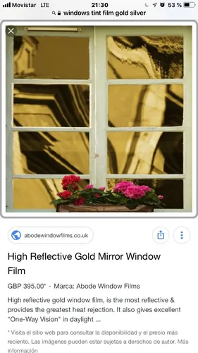 comprar Film Polarizado Espejado Oro Gold Vidrio Auto Hogar.x M2 P50