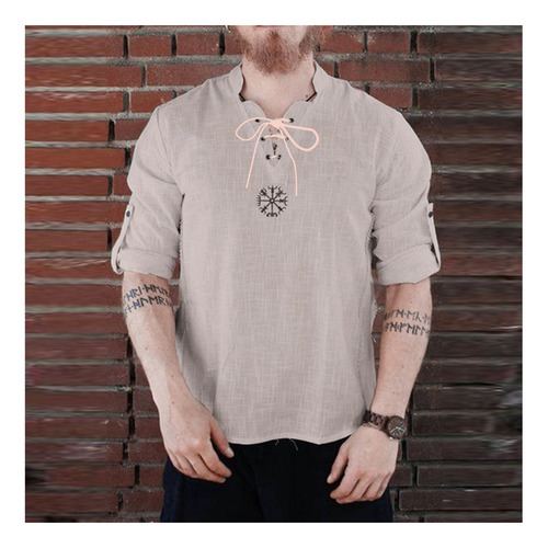 Camisa De Verano Elegante De Algodón Y Lino For Hombre Lazhu