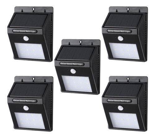 Kit 5 Pzs Lampara Portatil Solar 15w Sensor Ip65 1200lm /e