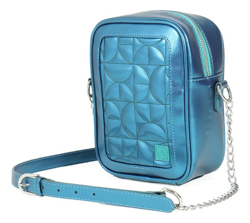 Bolsa Crossbody Para Mujer Metálica Con Bordado Cloe