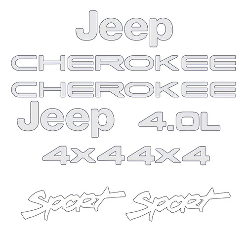Kit Adesivo Resinado Jeep Cherokee Sport Preta Chkrs06 Fgc