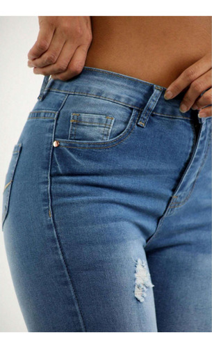Jeans Colombianos De Ajuste Elástico Bordados Para Mujer
