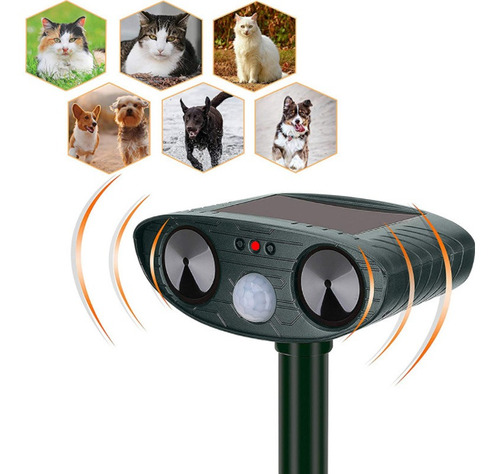 Disuasor Ultrasónico Para Perros Gatos Con Sensor De Movimie