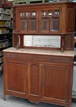 Comprar Antiguo Aparador Roble De Eslavonia Marmol Rosa Verona Bisel