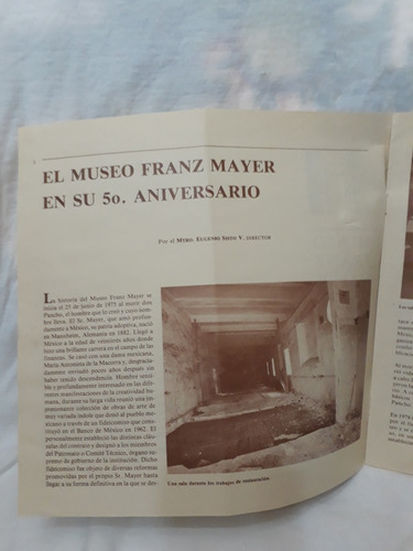 Museo Franz Mayer 5o Aniversario Eugenio Sisto Boletín Franz